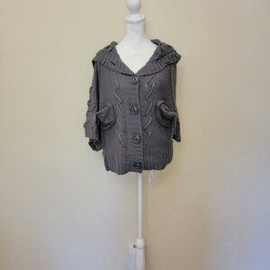 Harmonic Gray Y2K Sweater with Pockets and hood, NWT, Size M, $35 New Old Stock